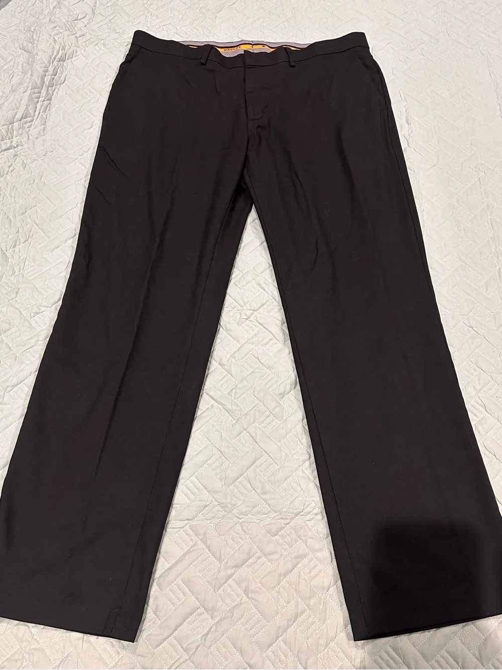 Haggar Black Men's Dress Pants - Flat Front - Picture 1 of 5